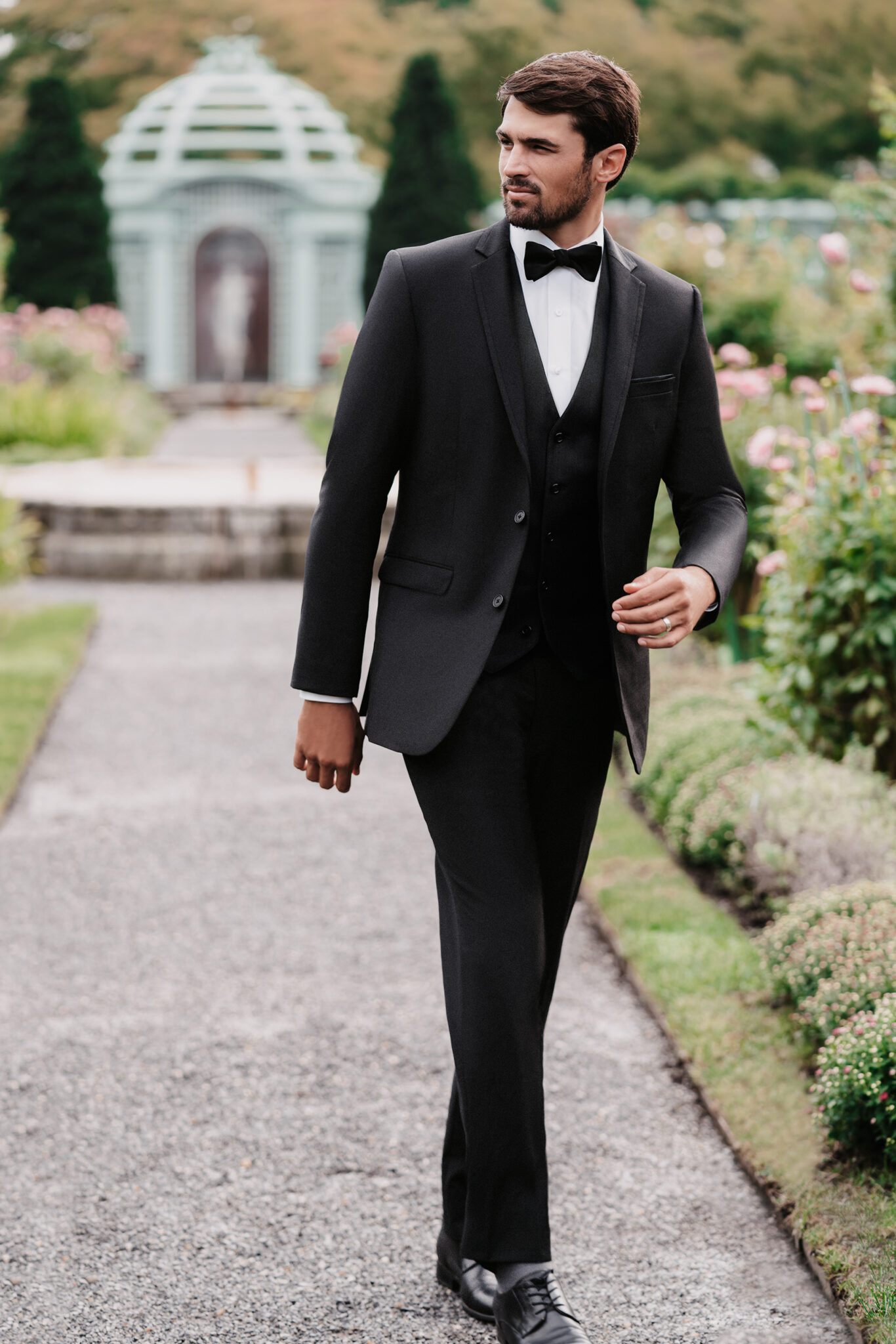 Allure Ultra Black Suit – Sleek Slim Fit Suit with Framed Notch Lapel.
