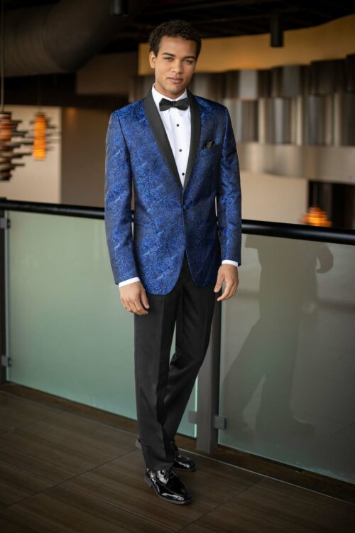 Mark of Distinction Cobalt Blue Paisley Aries Tuxedo