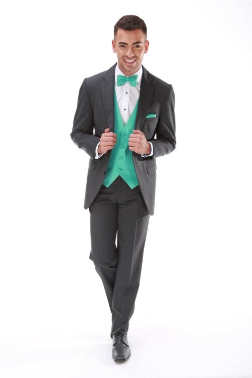 Allure Charcoal Suit Rental – Modern Grey Suit with Framed Notch Lapels for Weddings & Business Events