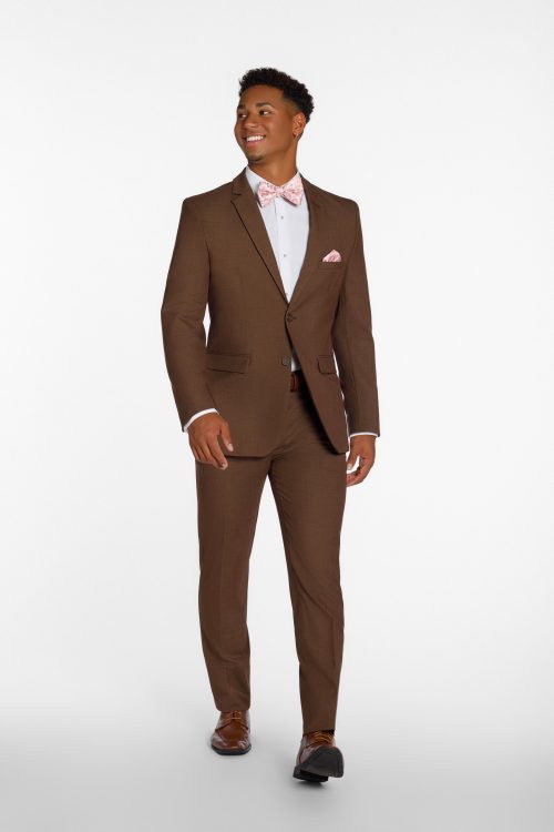 Metro Cocoa Slim Fit Suit with notch lapel