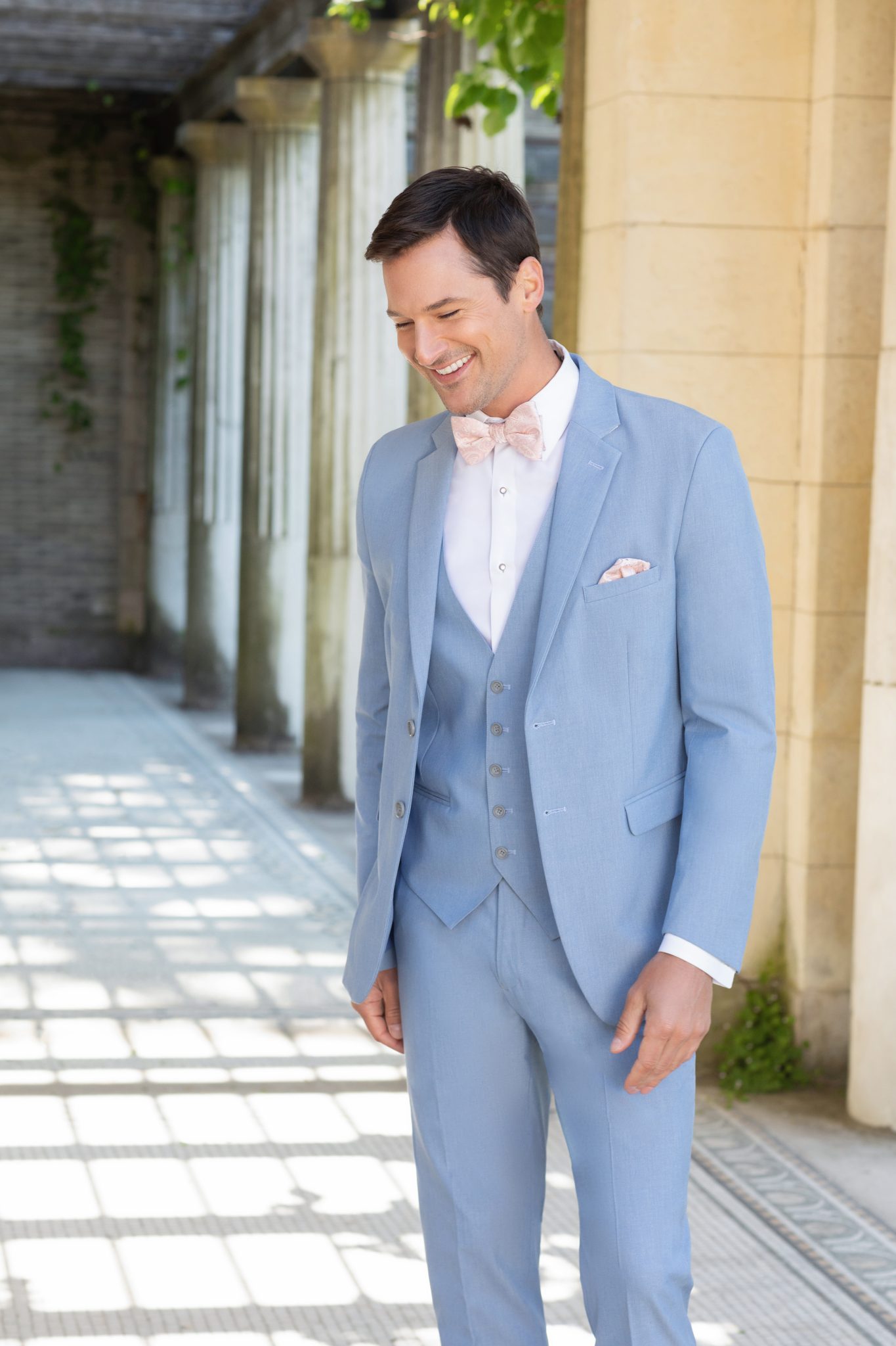 Metro Cornflower Slim Fit Suit with notch lapel