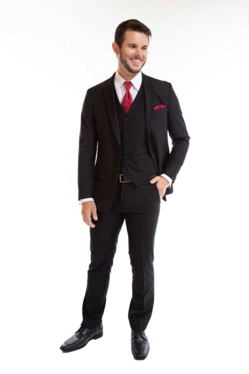 David Major Black 3-Piece Suit