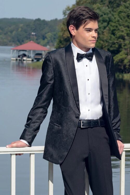 Mark of Distinction Black Paisley Aries Tuxedo